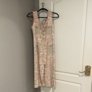 Plaid Sleeveless Dress with Pockets